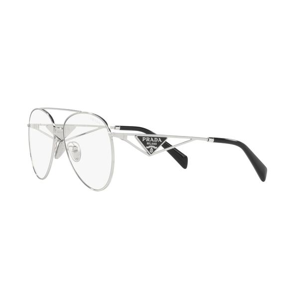 PRADA SPR 73Z 1BC-08N SILVER BLACK BLUE LIGHT EYEGLASSES SUNGLASSES FRAMES 58-14 - Picture 3 of 4